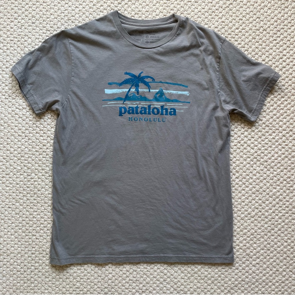 Mens Patagonia Hawaii grey organic cotton t-shirt